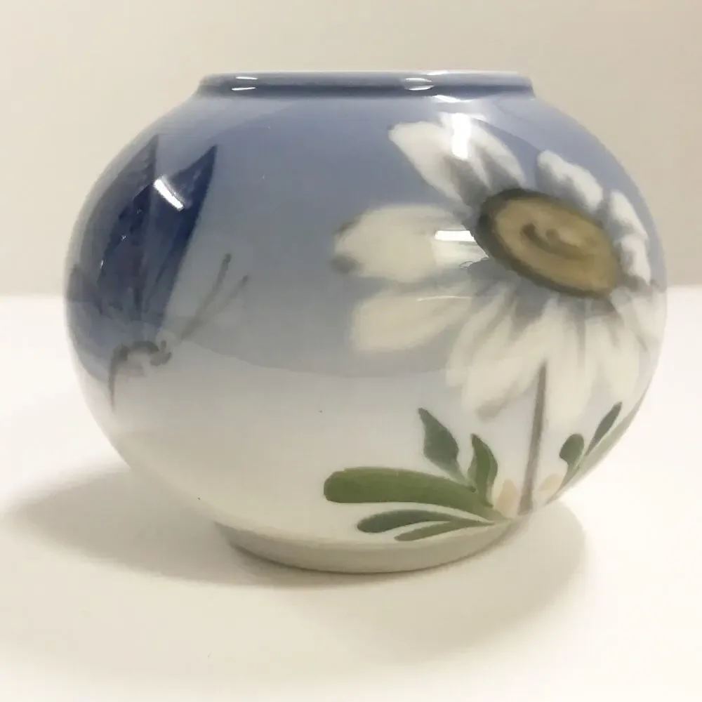 Royal Copenhagen Denmark Miniature Vase Butterfly Flower Home Shelf Decor
